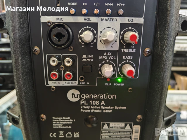 Активна тонколона Fun Generation PL 108 A Има Bluetooth, aux, usb и памет карта., снимка 7 - Тонколони - 51181699