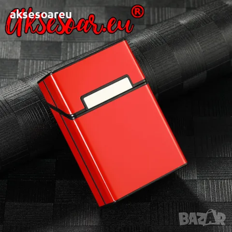 Качествена джобна кутия за стандартни цигари 80 мм. калъф от алуминиева сплав за пушачи за Подарък, снимка 8 - Табакери - 50227585
