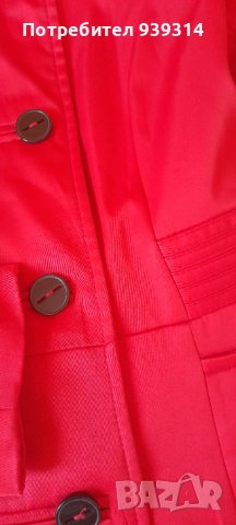 Червено дамско палто, снимка 5 - Палта, манта - 41850074