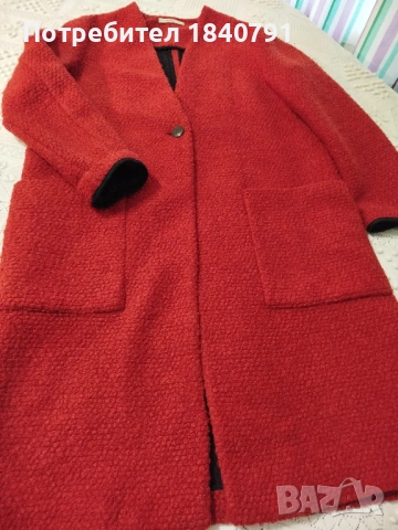 Червено палто ZARA Trafaluc – размер L – XL, снимка 4 - Палта, манта - 53494640