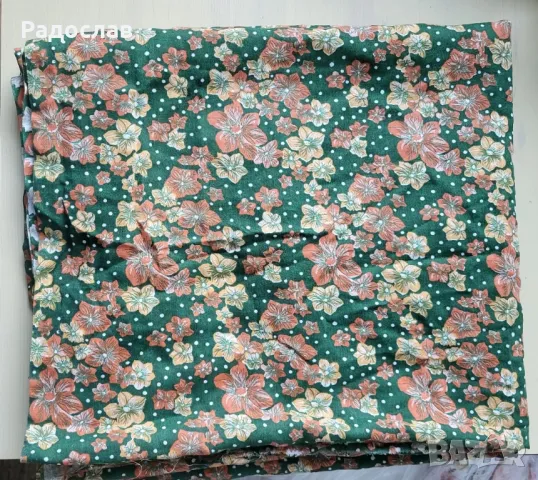 Продавам платове зелен с цветя , снимка 4 - Други - 49883038