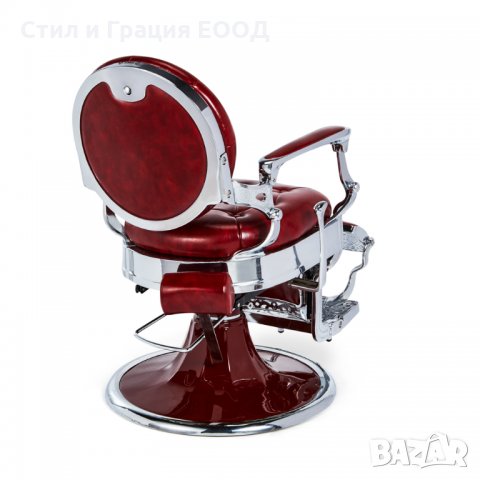 Бръснарски стол Kirk - червен/черен/кафяв, снимка 15 - Бръснарски столове - 28442932