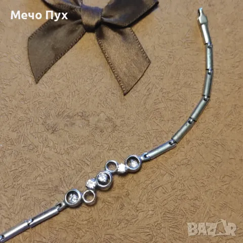 Сребърна полутвърда гривна (300), снимка 4 - Гривни - 48983833