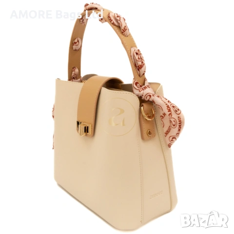 Класическа дамска чанта AMORE Isabella - Cream, снимка 2 - Чанти - 53585702