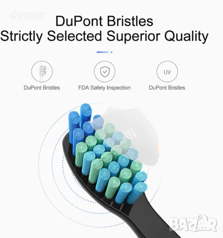 Teeteck Резервни глави за четки за зъби, за Fairywill 507/508/D7/D8/515/551/917/959, черни, 10 броя, снимка 3 - Други - 49255501