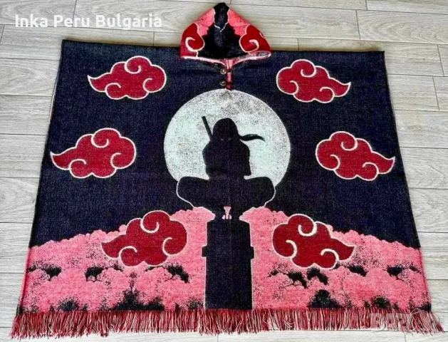 Eквадорско унисекс вълнено пончо с аниме героя Итачи Учиха, снимка 5 - Други - 49282380