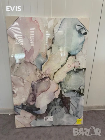 🎨 Абстрактна картина 60x90 см – нежни пастелни тонове, нова