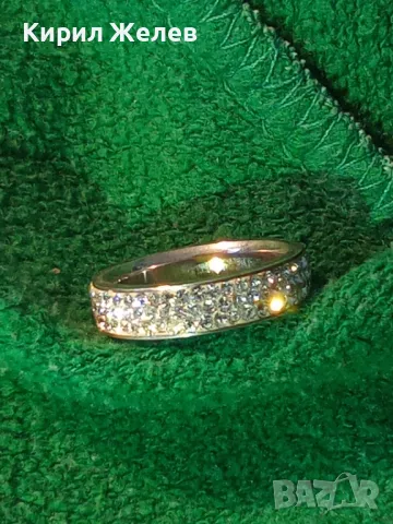 ЕЛЕГАНТЕН СКЪПОЦЕНЕН СРЕБЪРЕН ПРЪСТЕН Тип ХАЛКА СРЕБРО 925 с ИСКРЯЩИ ФАСЕТИРАНИ ЦИРКОНИ 39293, снимка 11 - Пръстени - 50023657