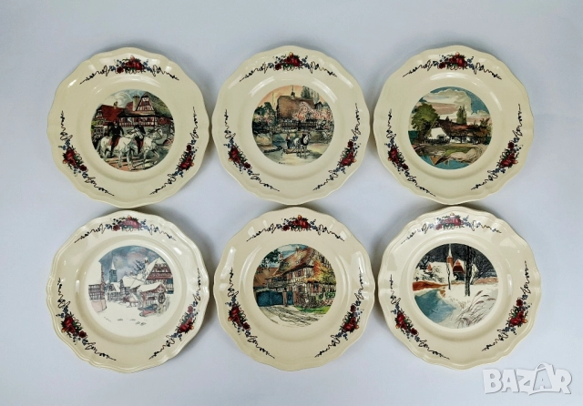 Стар сервиз за хранене - Sarreguemines, Франция, снимка 8 - Сервизи - 52146978