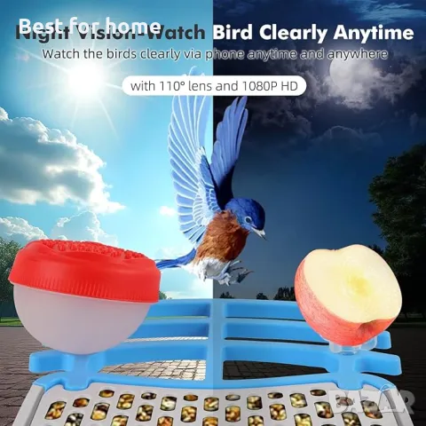  Соларна, смарт хранилка за птици с камера  GUPAY, снимка 4 - За птици - 50217983