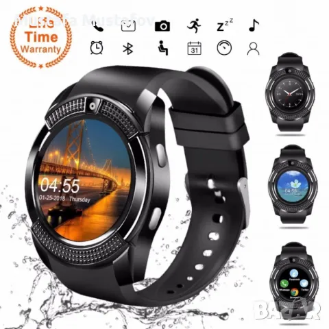 Смарт часовник Smart watch V8 с bluetooth, камера и SIM карта SMW46, снимка 2 - Смарт гривни - 48478993