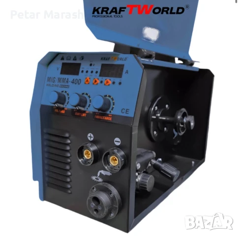 Професионален Инверторен Електрожен KraftWorld 400А с Телоподаващо 2в1 – Компактен и Мощен, снимка 4 - Други инструменти - 50633375