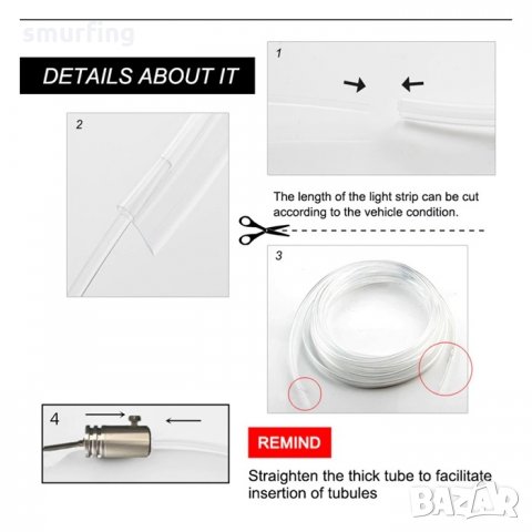 Интериорна LED цветна светлина, амбиентно осветление за кола, снимка 3 - Аксесоари и консумативи - 34378951