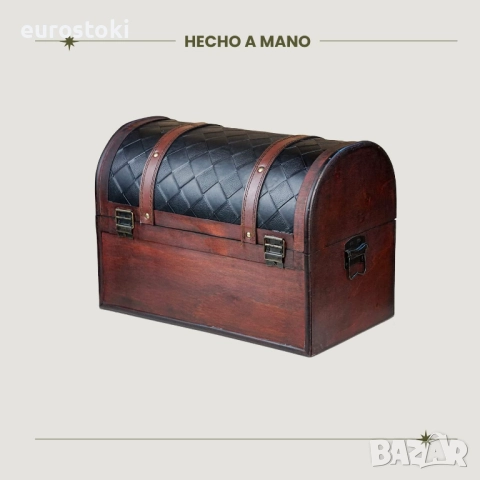 BRYNNBERG Декоративен ретро сандък за съхранение на съкровища "Watson 38x23x27см" - ръчно изработена, снимка 5 - Антикварни и старинни предмети - 52296756