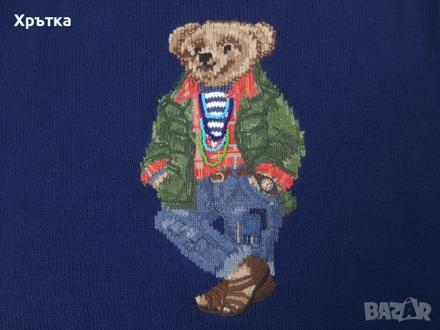 Polo Ralph Lauren Bear - Оригинален мъжки пуловер размер XL, снимка 7 - Пуловери - 53086270