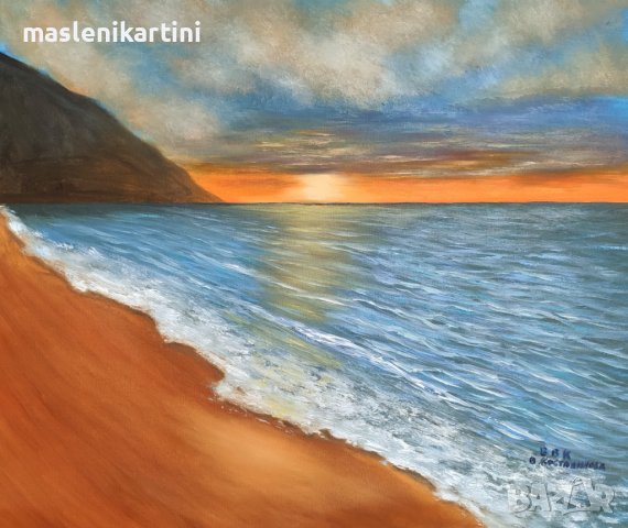 Морски залез . Морски пейзаж