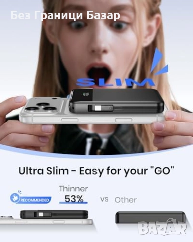 Нова Тънка външна батерия 10000mAh 20W за iPhone и Apple устройства, снимка 8 - Външни батерии - 52153714