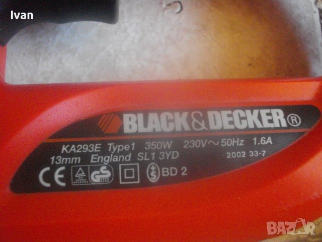 Black Decker KA293E-Английски Мини Лентов Шлайф-Ел.Пила-350 W-ОТЛИЧЕН-Шлайфане Труднодостъпни Места, снимка 9 - Други инструменти - 42444011