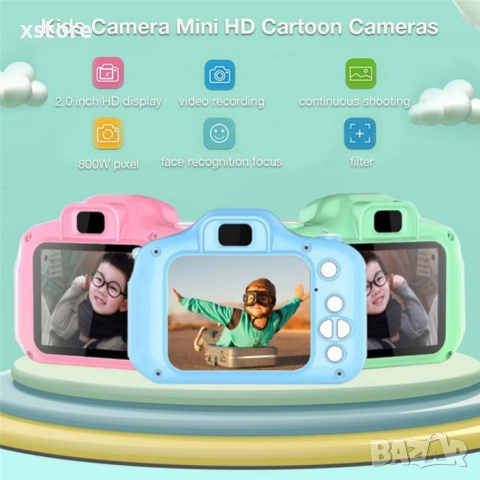 Детски електронен фотоапарат. Цвят: Син или Розов, снимка 16 - Други - 52740703