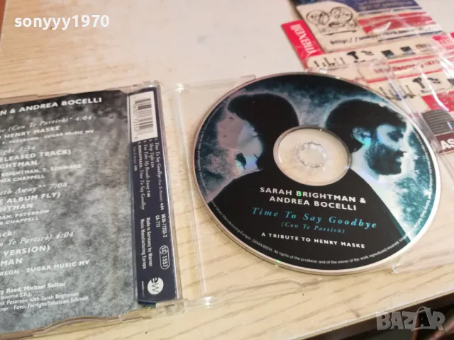 SARA BRIGHTMAN & ANDREA BOCELLI-CD MADE IN GERMANY 0303251905, снимка 7 - CD дискове - 49348868