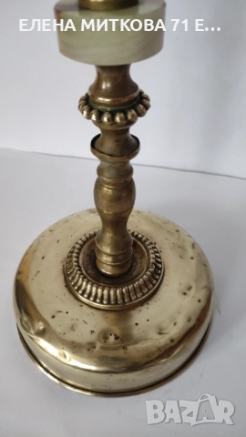 Старинна много масивна преносима месингова поставка за пепелник, снимка 5 - Антикварни и старинни предмети - 52190131