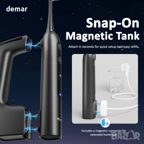 Marchpower 3-в-1 звукова електрическа четка за зъби със зъбен душ и вибрация под ъгъл 46°, снимка 6 - Други - 53707215