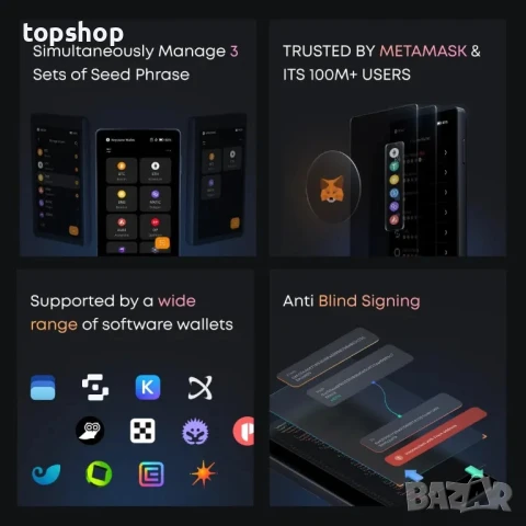 НОВ Хардуерен портфейл за криптовалута Keystone 3 Pro, без интернет, 4-инчов сензорен екран, снимка 4 - Друга електроника - 50529485