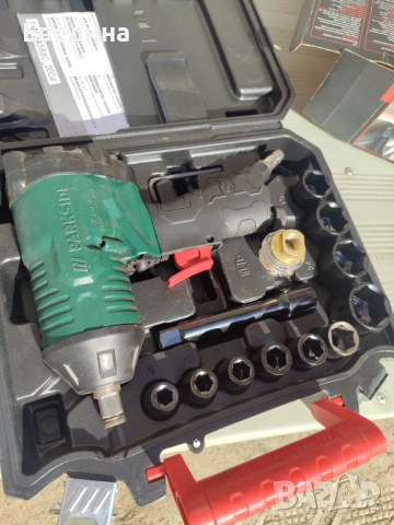 Ударен гайковерт на въздух Parkside пълен комплект, използван 1 път, снимка 6 - Други инструменти - 50445547