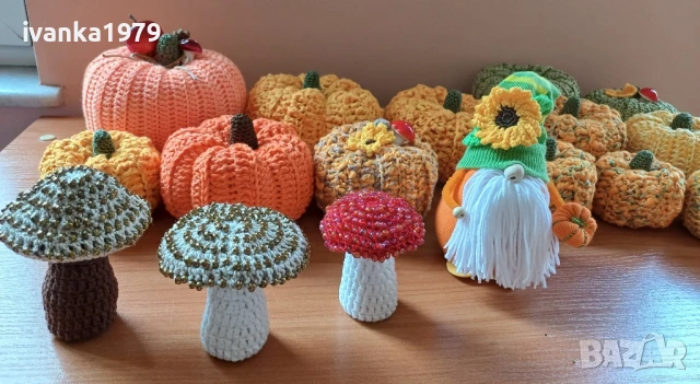 Декорация плетени тикви и гъбки, снимка 7 - Декорация за дома - 42290950