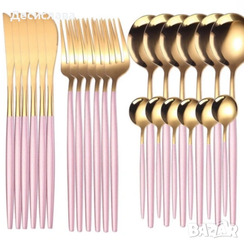 Комплект прибори за хранене от 24 части с луксозен дизайн и магнитна кутия, снимка 13 - Прибори за хранене, готвене и сервиране - 53137416