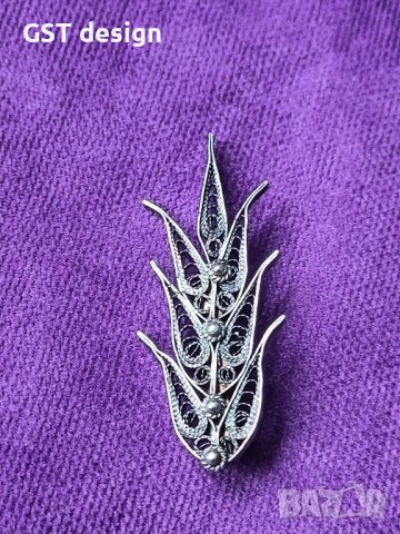 Антична Брошка Антика Ръчна Изработка Сребро Възрожденски стил , снимка 1