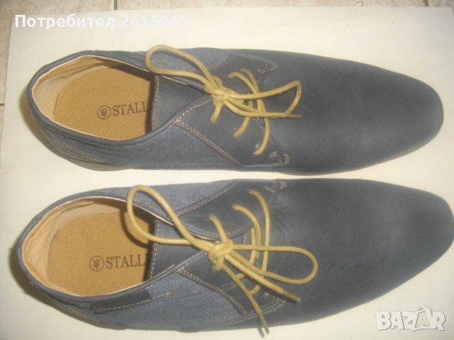 №46-Нови Мъжки Обувки-Сезон Пролет/Есен-Кожа/Дънков Плат-STALLION, снимка 3 - Ежедневни обувки - 38897693