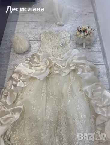 Сватбена рокля с букет, було и чанта , снимка 3 - Сватбени рокли - 49830004