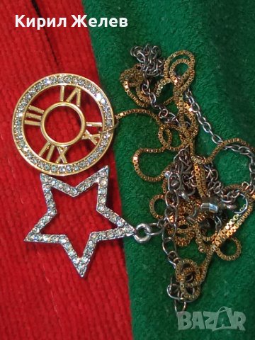 ДВА НЕЖНИ АРТ МЕДАЛЬОНА СРЕБРИСТ и с ПОЗЛАТА и ФАСЕТИРАНИ КРИСТАЛИ 31345, снимка 2 - Колиета, медальони, синджири - 38035093