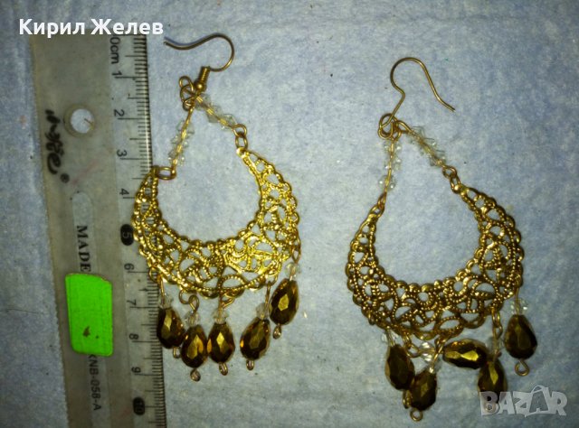 ПОЗЛАТЕНИ АЖУРНИ ФИЛИГРАНЕН СТИЛ ВИНТИДЖ ОБЕЦИ от БЛАГОРОДНА НЕРЪЖДАЕМА СТОМАНА 38924, снимка 4 - Обеци - 42088859