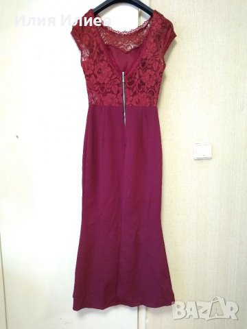 Официална рокля в цвят бордо , снимка 2 - Рокли - 38997026