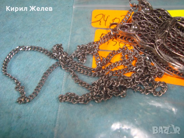 ПОСРЕБРЕН БУХАЛ ФИЛИГРАНЕН със ЗДРАВО СИНДЖИРЧЕ ФИГУРАЛЕН АРТ ДЕКО МЕДАЛЬОН БЛАГОРОДНА СТОМАНА 25560, снимка 17 - Колиета, медальони, синджири - 35679503