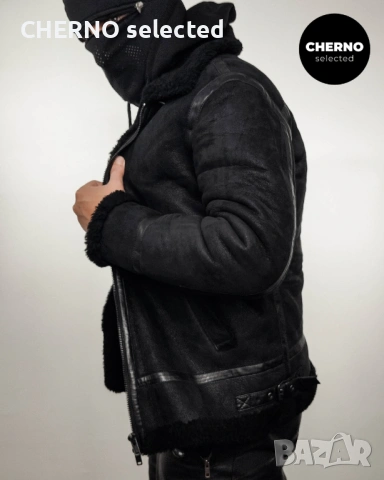 Мъжко бомбър яке от естествена агнешка кожа•кожух LEVI'S MADE & CRAFTED Shearling Bomber – M•L, снимка 4 - Якета - 53663962
