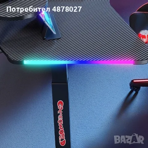 Ергономично геймърско бюро с регулируема височина – Професионално компютърно бюро за офис и игри, 16, снимка 4 - Бюра - 55970455