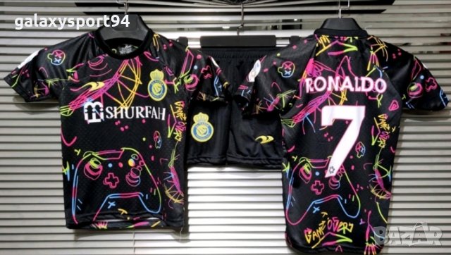 Роналдо Шарено 2024 ново Детски екип черно + циклама Ал Насър