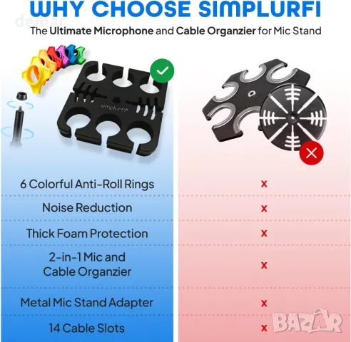 Държач за микрофони, Квадратна приставка за побиране на до 6 микрофона, снимка 5 - Микрофони - 50258415