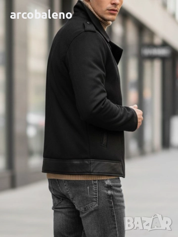 Мъжко зимно байкерско яке, снимка 4 - Якета - 52778071