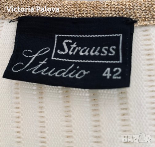 Златиста дизайнерска жилетка STRAUSS STUDIO Австралия, снимка 3 - Жилетки - 44231021