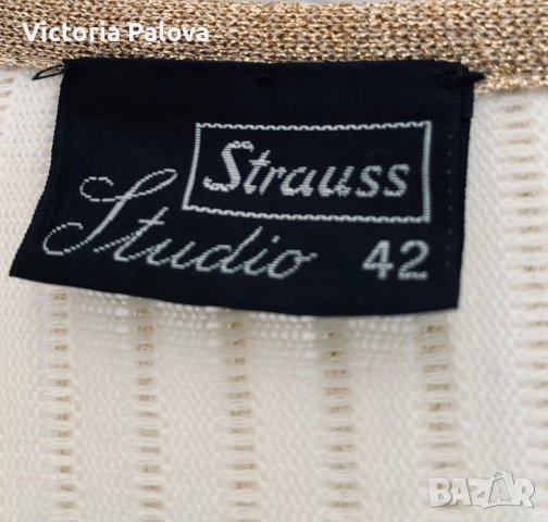 Златиста дизайнерска жилетка STRAUSS STUDIO Австралия, снимка 4 - Жилетки - 44231021