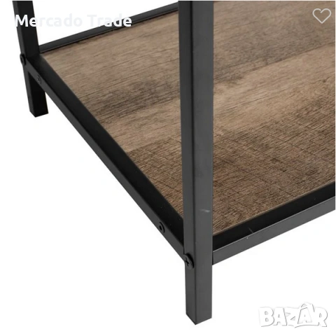 Декоративна масичка Mercado Trade, 2 нива, Метал-Дърво, Кафяв, снимка 4 - Декорация за дома - 53514993