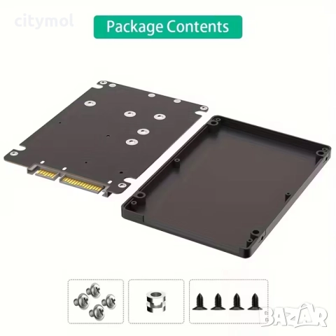 SSD адаптер 2 в 1, поддържащ mSATA и NGFF M.2 Key B, пластмасов корпус  ​, снимка 4 - Други - 52008520