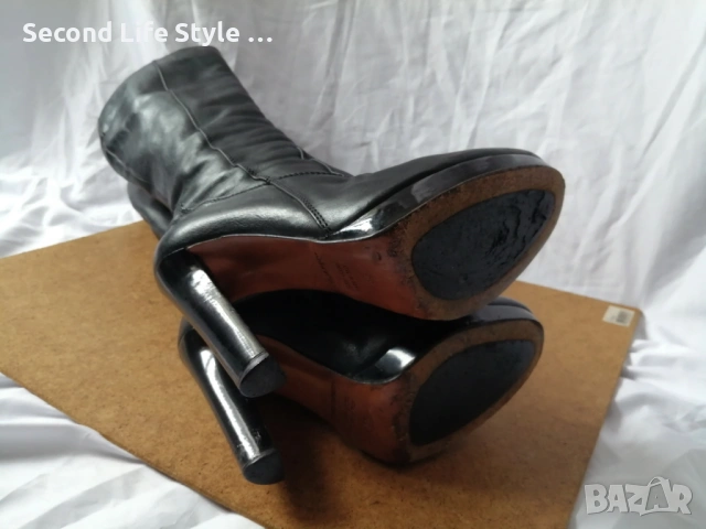 Dsquared2 оригинални ботуши естествена кожа № 36 - с висок ток, платформа, снимка 10 - Дамски ботуши - 53135653