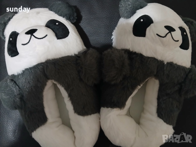 Пухкави пантофи панда