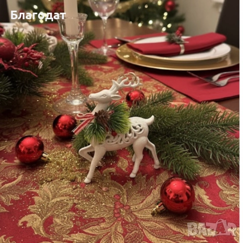 Коледни играчки за елха „Winter White Elegance“ – луксозни висящи декорации с натурален завършек и с, снимка 2 - Декорация за дома - 52463575