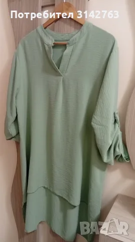 Дълга туника, цвят мента. XL/XXL, снимка 7 - Туники - 56085649